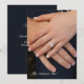 Invitation La photo de l'anneau Fiançailles Enregistrer la da (Devant / Derrière)