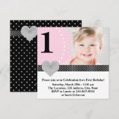 Invitation La photo de Pink Black Girl (Devant / Derrière)