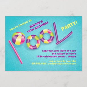 Invitation La piscine de réception au bord de la piscine joue