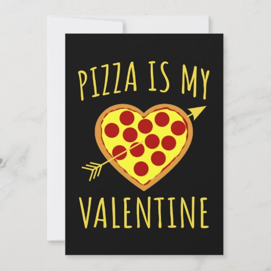 Invitation La pizza est ma Saint Valentin - Saint Valentin (Devant)