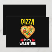 Invitation La Pizza Est Mon Saint Valentin Amoureux De La Nou (Devant / Derrière)