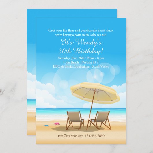 Invitation La Plage Attend L'Invitation (Devant / Derrière)