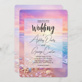 Invitation La plage du Sunset Mariage (Devant / Derrière)