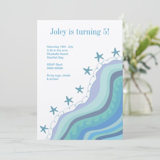 Invitation La plage ondule l'invitation de fête (Debout devant)