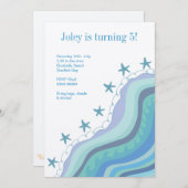 Invitation La plage ondule l'invitation de fête (Devant / Derrière)