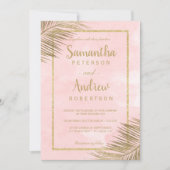 Invitation La plage tropicale de palmier d'or rougissent (Devant)