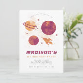 Invitation La planète de l'espace extra-atmosphérique Aquarel (Debout devant)