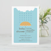 Invitation La pluie laisse tomber l'invitation du Baby shower (Debout devant)