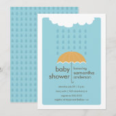Invitation La pluie laisse tomber l'invitation du Baby shower (Devant / Derrière)