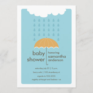 Invitation La pluie laisse tomber l'invitation du Baby shower