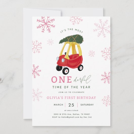 Invitation La plupart du temps de l'année fille 1er anniversa (Devant)