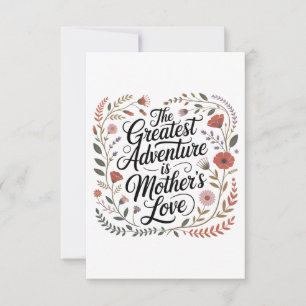 Invitation La plus grande aventure est l'amour d'une mère