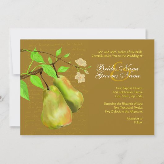Invitation La poire parfaite (Dos)