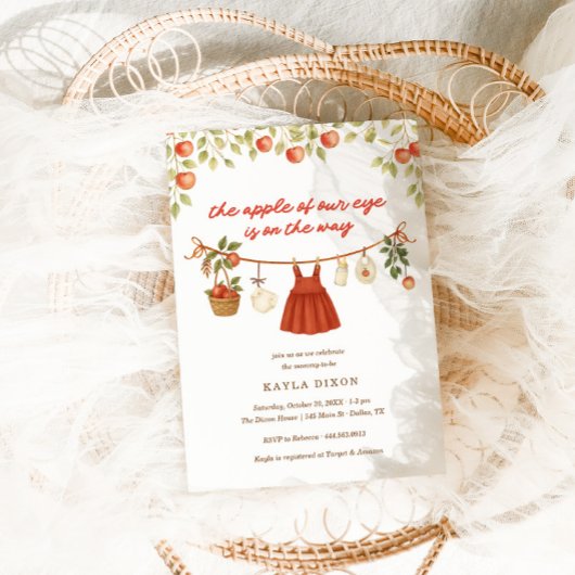 Invitation La pomme de nos yeux Baby shower d'automne d'autom
