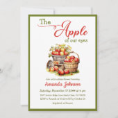 Invitation La pomme de nos yeux Baby shower de récolte d'auto (Devant)