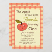 Invitation La pomme de nos yeux jolie pomme rouge (Devant / Derrière)