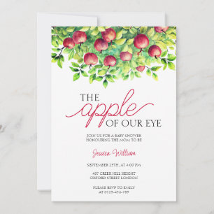 Invitation La pomme de notre Baby shower d'action de grâces o