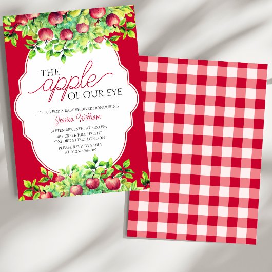 Invitation La pomme de notre Baby shower d'action de grâces o
