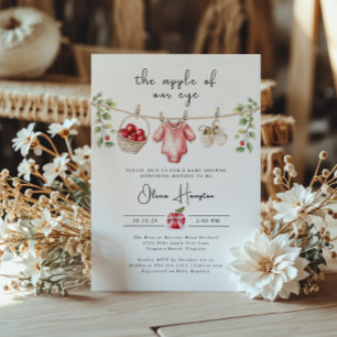 Invitation La pomme de notre Baby shower oculaire
