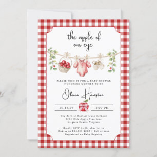 Invitation La pomme de notre Baby shower oculaire