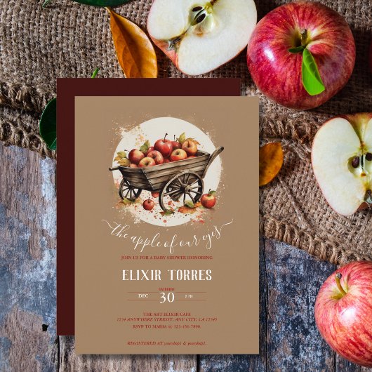 Invitation La Pomme De Notre Baby shower Oeil
