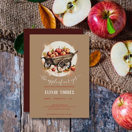 Invitation La Pomme De Notre Baby shower Oeil