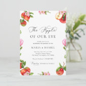 Invitation La Pomme De Notre Baby shower Thème Apple Oeil (Debout devant)