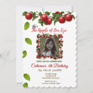 Invitation La pomme de notre oeil Photo de l'anniversaire d