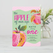 Invitation La pomme de notre oeil Whimsical 1er anniversaire (Debout devant)