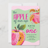 Invitation La pomme de notre oeil Whimsical 1er anniversaire (Devant)