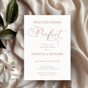 Invitation La Pratique Parfaite Dîner de Répétition Rose Gold