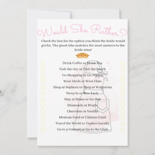 Invitation La préférence des dames ? (Devant)