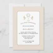 Invitation La Première communion branchée Tan en effervescenc (Devant)
