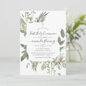 Invitation La première sainte communion verte (Debout devant)