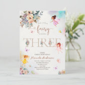Invitation La princesse de la fée de fleurs magiques fait tro (Debout devant)