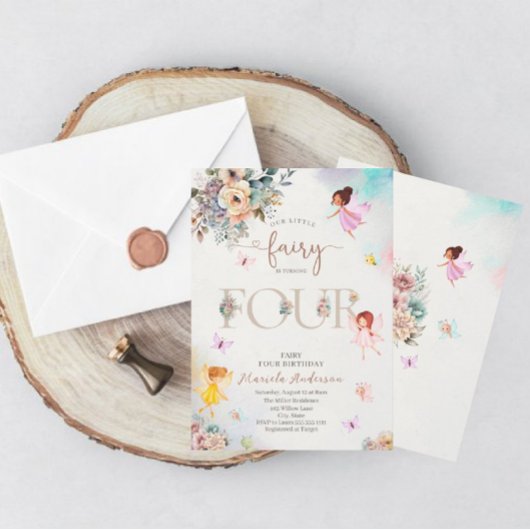 Invitation La princesse de la fée de fleurs magiques tourne q
