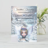 Invitation La princesse d'hiver fée la neige de la forêt bleu (Debout devant)