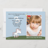 Invitation La princesse et sa licorne - fête d'anniversaire (Dos)