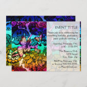 Invitation La princesse fardée vole avec des papillons (Devant / Derrière)