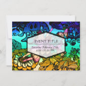 Invitation La princesse fardée vole avec des papillons (Dos)