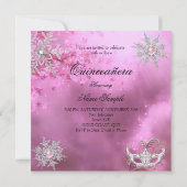 Invitation La princesse magique Quinceanera Masquerade rose (Dos)