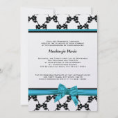 Invitation La Quinceanera Fleurs et Bleu Ruban (Dos)