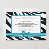 Invitation La Quinceanera Zebra et Ribbon Blue (Dos)