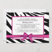Invitation La Quinceanera Zebra et Ribbon rose (Dos)