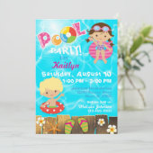 Invitation La réception au bord de la piscine badine (Debout devant)