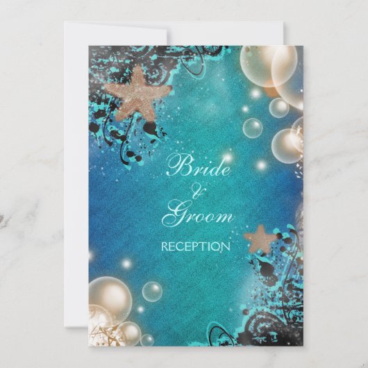 Invitation La RÉCEPTION de mariage d'étoiles de mer (Devant)