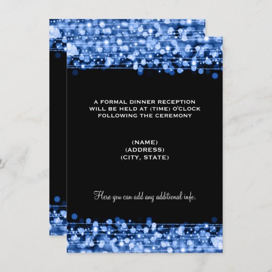 Invitation La réception de mariage éclate de bleu (Devant / Derrière)