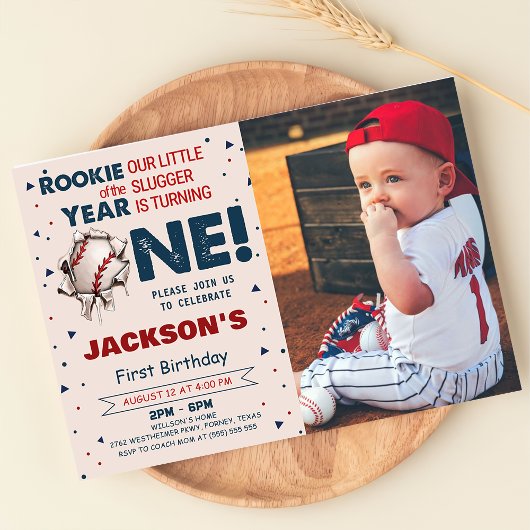 Invitation La recette de l'année Baseball 1er Anniversaire Ph