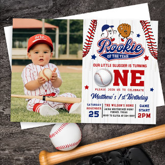 Invitation La recette de l'année Baseball 1er Anniversaire Ph