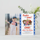 Invitation La recette de l'année Baseball 1er Anniversaire Ph (Debout devant)